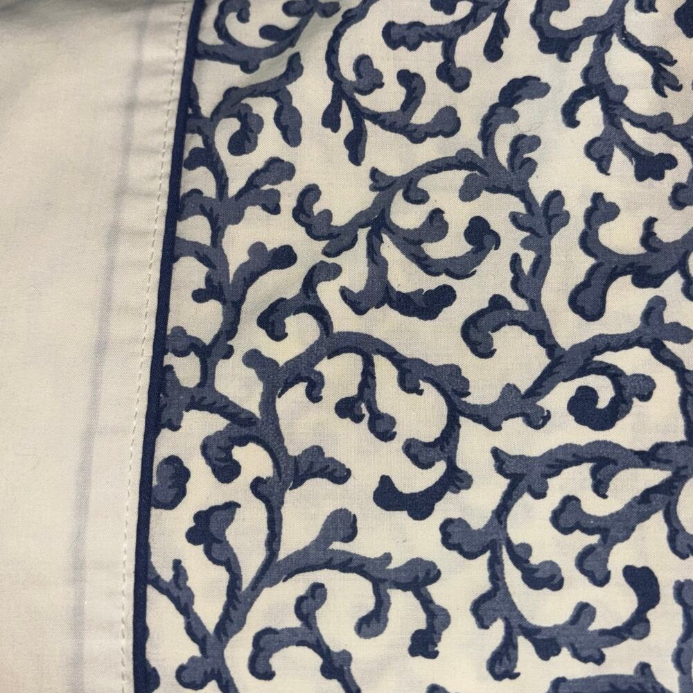Waverly Savoy Bluebell Pillowcase 200 Thread Count Blue & White French Country